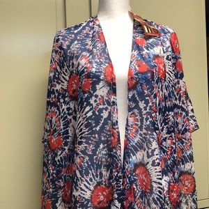 NWT R/W/B Cover-Up/Shawl, One Size
